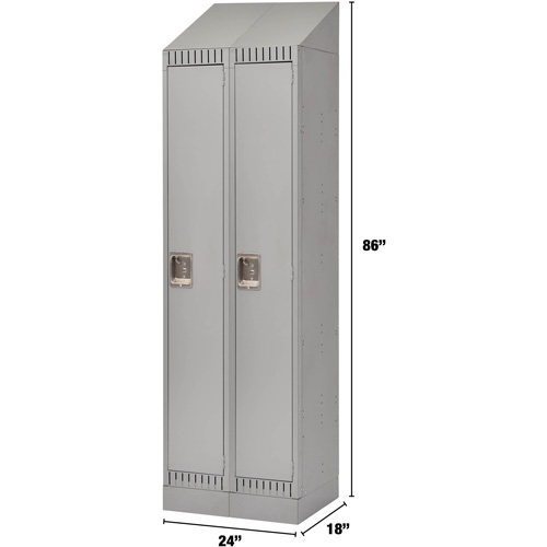 Casiers, Bloc de 2, 24" x 18" x 86", Acier, Gris, D&eacute;mont&eacute; NRZ Safety Inc.