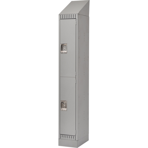 Casiers, 2 niveaux, 12" x 18" x 86", Acier, Gris, D&eacute;mont&eacute; NRZ Safety Inc.