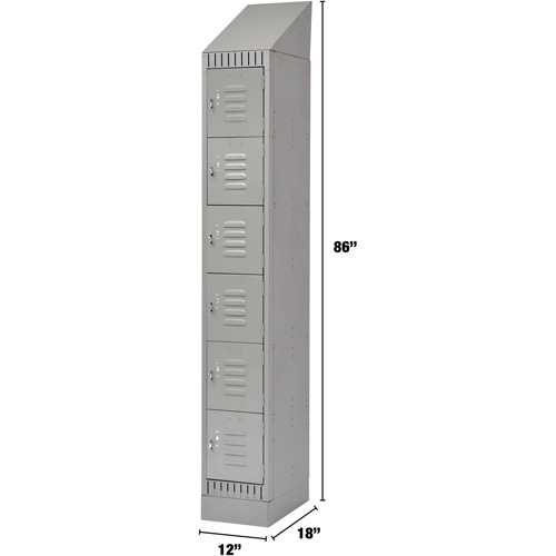 Casiers, 6 niveaux, 12" x 18" x 86", Acier, Gris, D&eacute;mont&eacute; NRZ Safety Inc.