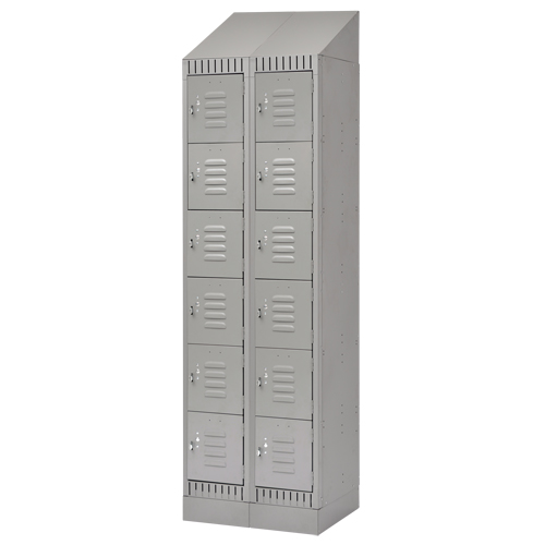 Casiers, 6 niveaux, Bloc de 2, 24" x 18" x 86", Acier, Gris, D&eacute;mont&eacute; NRZ Safety Inc.