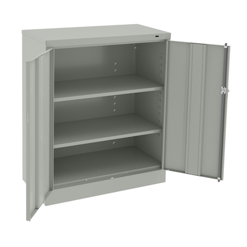 Armoire &agrave; hauteur de comptoir, Acier, 2 Tablettes, 42" h x 36" la x 18" P, Gris p&acirc;le NRZ Safety Inc.