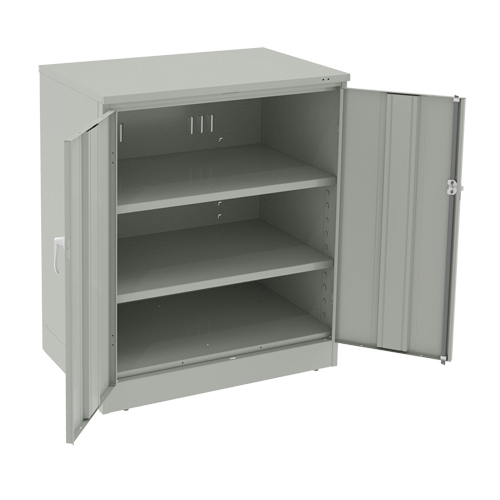 Armoire &agrave; hauteur de comptoir de luxe, Acier, 2 Tablettes, 42" h x 36" la x 24" P, Gris p&acirc;le NRZ Safety Inc.