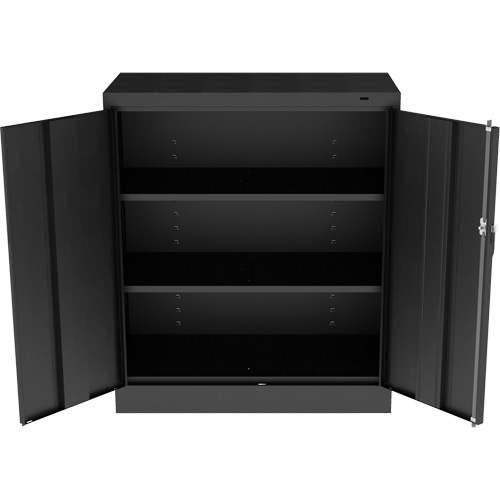 Standard Counter-High Cabinet, Steel, 2 Shelves, 42" H x 36" W x 18" D, Black NRZ Safety Inc.