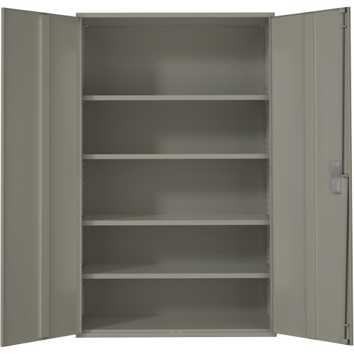 Extra Wide Hi-Boy Storage Cabinet, Steel, 4 Shelves, 72" H x 48" W x 24" D, Grey NRZ Safety Inc.