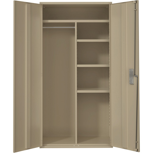 Combination Storage Cabinet, Steel, 6 Shelves, 72" H x 36" W x 18" D, Beige NRZ Safety Inc.