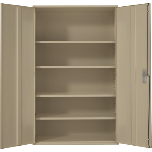 Extra Wide Hi-Boy Storage Cabinet, Steel, 4 Shelves, 72" H x 48" W x 24" D, Beige NRZ Safety Inc.