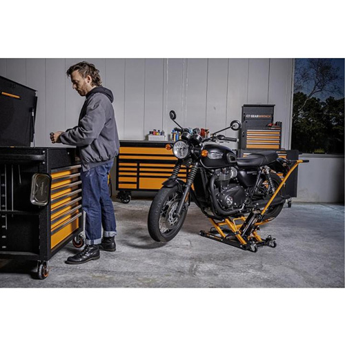 Cric pour VTT et motos, 0,75 tonnes Capacit&eacute;, 4-2/3" Abaiss&eacute;e, 14-1/2" &eacute;lev&eacute;e, Hydraulique &agrave; main NRZ Safety Inc.