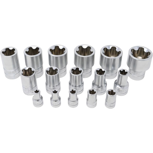 5-Point EPR Torx Socket Set, 16 Pieces, 1/4"/3/8"/1/2" Drive Size NRZ Safety Inc.