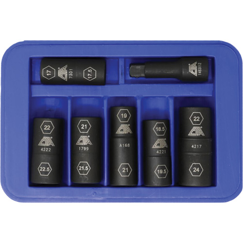 Half Metric Flip Socket Set, 7 Pcs, Impact, 1/2" Drive Size, Deep NRZ Safety Inc.
