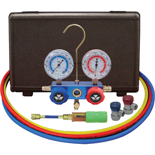 Automotive Manifold Gauge Set with Mini Dye Injector & Manual Couplers NRZ Safety Inc.