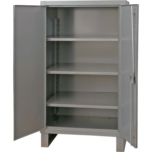 Armoire tr&egrave;s robuste, Acier, 3 Tablettes, 66" h x 48" la x 24" P, Gris NRZ Safety Inc.