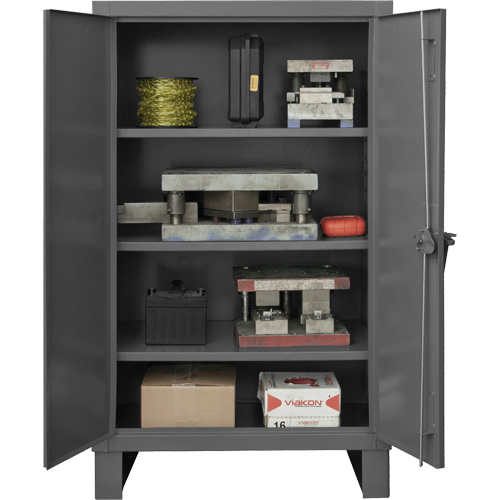 Armoire tr&egrave;s robuste, Acier, 3 Tablettes, 66" h x 60" la x 24" P, Gris NRZ Safety Inc.