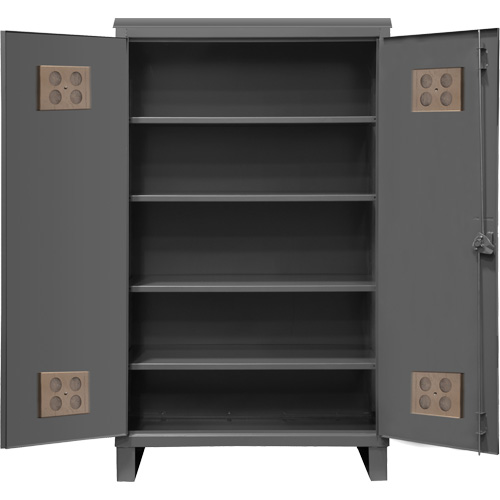 Armoire ext&eacute;rieure robuste, Acier, 4 Tablettes, 78" h x 48" la x 24" P, Gris NRZ Safety Inc.
