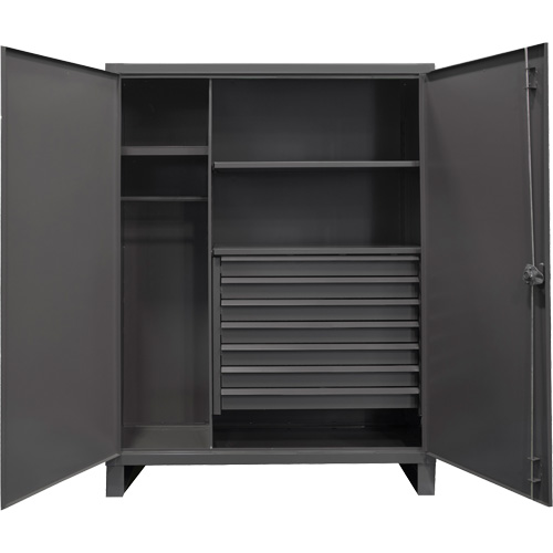 Extra Heavy-Duty Wardrobe Cabinet, Steel, 48" W x 24" D x 78" H, Grey NRZ Safety Inc.
