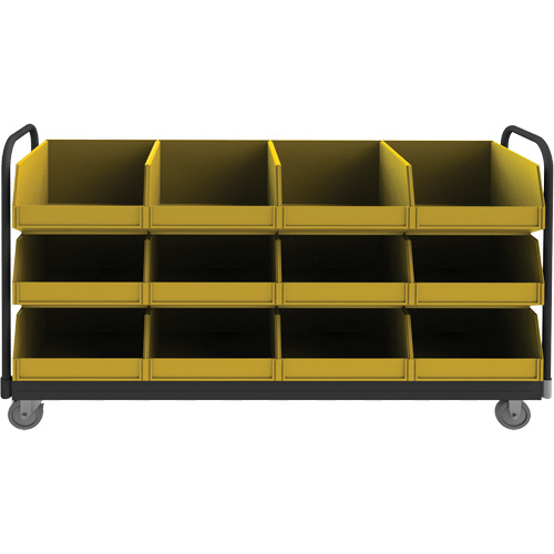 Mobile Tub Rack, Double-sided, 12 bins, 78" W x 18" D x 47" H NRZ Safety Inc.