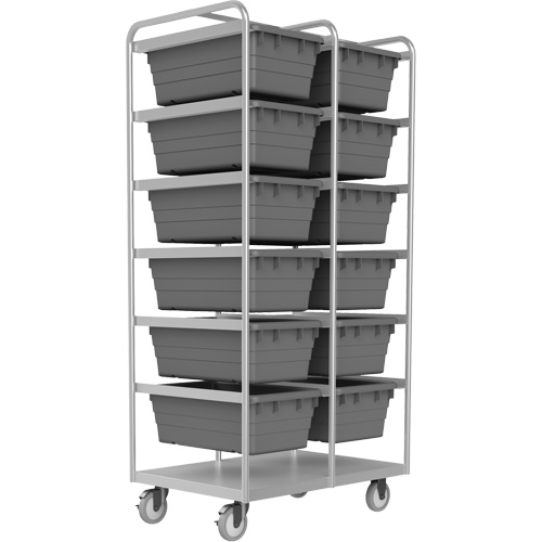 Mobile Tub Rack, Double-sided, 12 bins, 26" W x 36" D x 74" H NRZ Safety Inc.