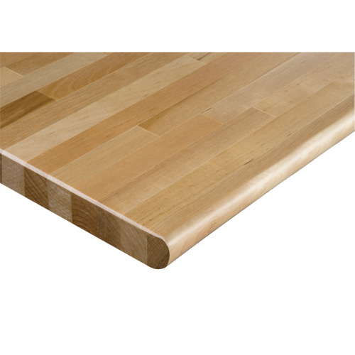Hardwood Workbench Top, 60" W x 24" D, Bullnose Edge, 1-1/4" Thick NRZ Safety Inc.