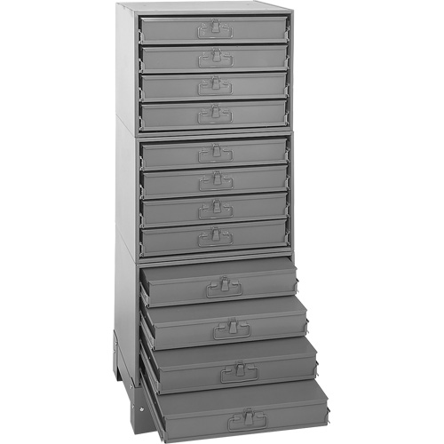 Armoire de rangement modulaire avec tiroirs, Acier, 12 tiroirs, 20-3/8" x 16" x 60-1/8", Gris NRZ Safety Inc.