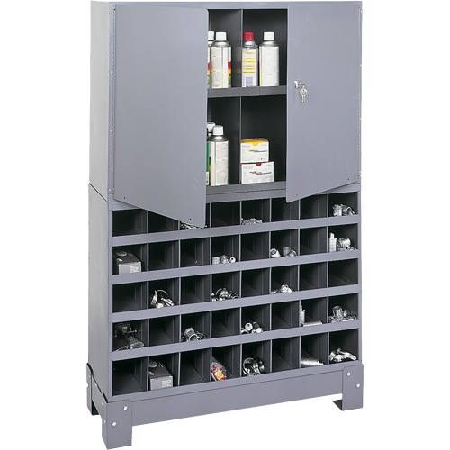 Unit&eacute; de stockage modulaire pour petites pi&egrave;ces, Acier, 0 tiroirs, 33-3/4" x 12-1/4" x 53-1/2", Gris NRZ Safety Inc.