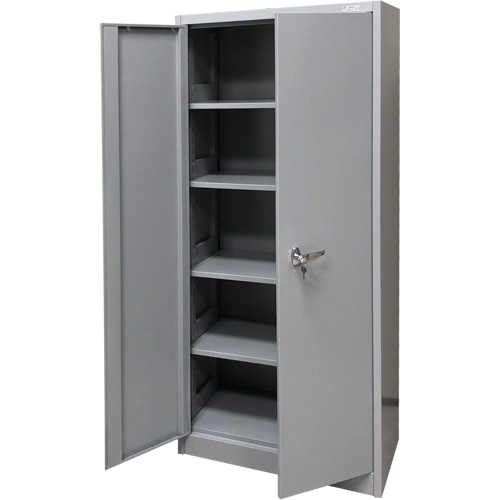 Storage Cabinet, Steel, 4 Shelves, 66" H x 30" W x 15" D, Grey NRZ Safety Inc.