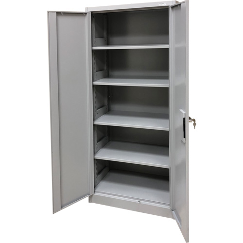 Storage Cabinet, Steel, 4 Shelves, 66" H x 30" W x 15" D, Grey NRZ Safety Inc.