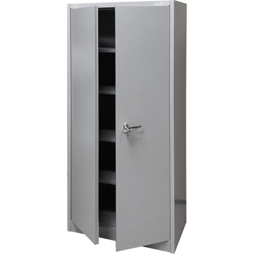 Storage Cabinet, Steel, 4 Shelves, 66" H x 30" W x 15" D, Grey NRZ Safety Inc.