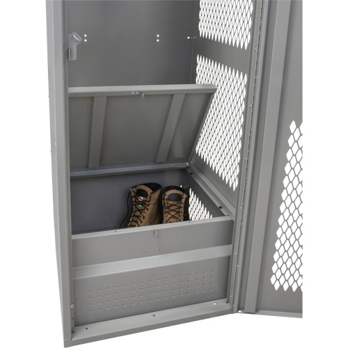 Gear Locker with Door, Steel, 24" W x 24" D x 72" H, Grey NRZ Safety Inc.