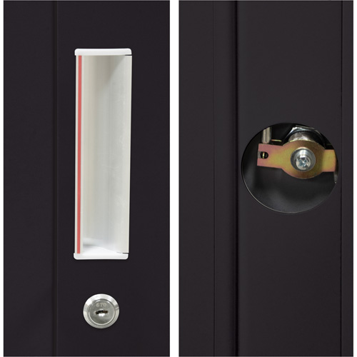 Combination Storage Cabinet, 36" W x 18" D x 72" H, Black NRZ Safety Inc.