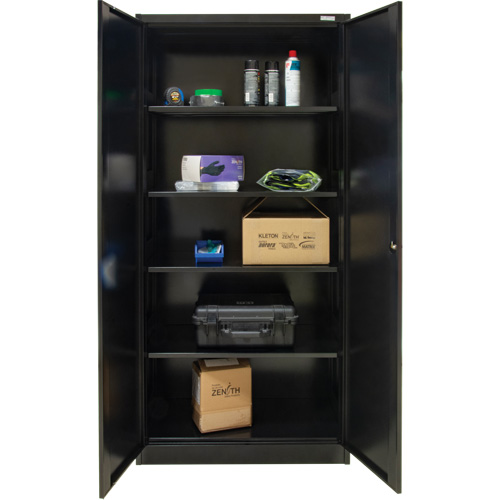 Armoire de rangement Hi-Boy, Acier, 4 Tablettes, 72" h x 36" la x 18" P, Noir NRZ Safety Inc.