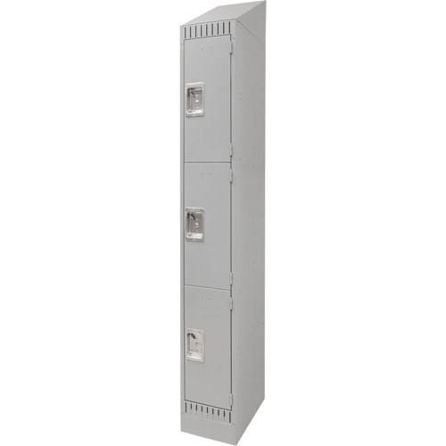 Casiers, 3 niveaux, 12" x 18" x 86", Acier, Gris, D&eacute;mont&eacute; NRZ Safety Inc.