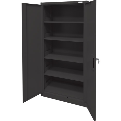 Armoire d'entreposage, Acier, 4 Tablettes, 78" h x 36" la x 24" P, Noir NRZ Safety Inc.
