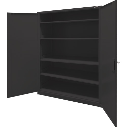 Storage Cabinet, Steel, 4 Shelves, 78" H x 48" W x 24" D, Black NRZ Safety Inc.