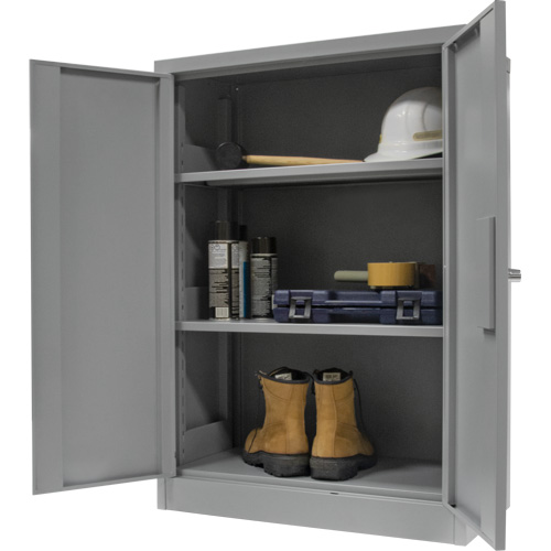 Counter-High Storage Cabinet, Steel, 2 Shelves, 42" H x 48" W x 24" D, Grey NRZ Safety Inc.