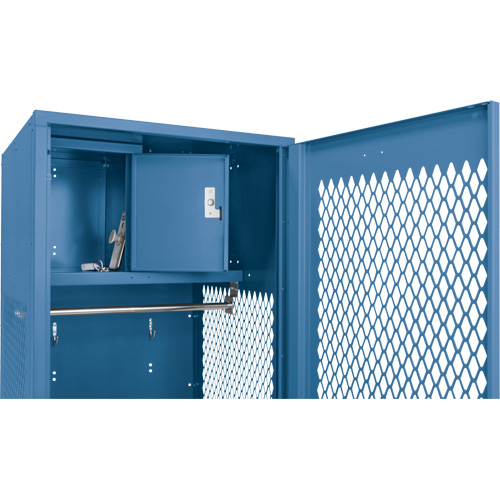 Gear Locker with Door, Steel, 24" W x 18" D x 72" H, Dark Blue NRZ Safety Inc.