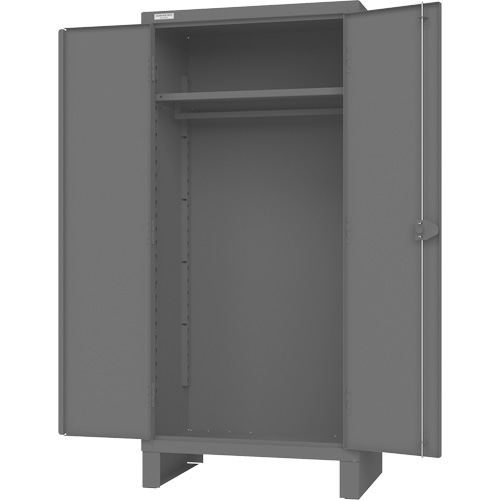 Armoire avec barre de suspension et portes encastr&eacute;es standards , Acier, 78" h x 36" la x 24" P, Gris NRZ Safety Inc.