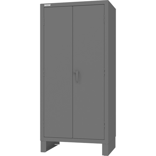 Armoire avec barre de suspension et portes encastr&eacute;es standards , Acier, 78" h x 36" la x 24" P, Gris NRZ Safety Inc.