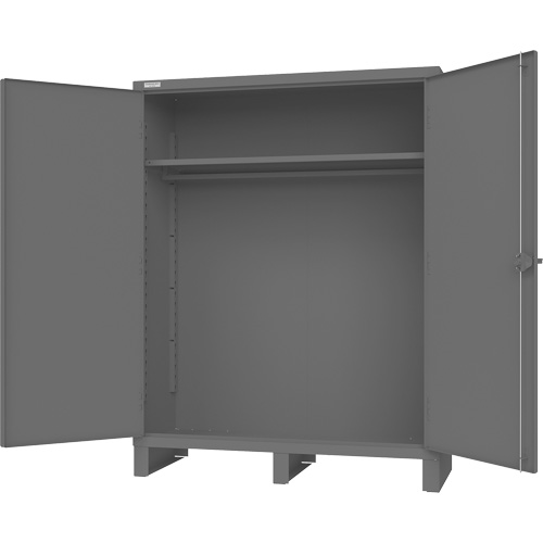 Armoire avec barre de suspension et portes encastr&eacute;es standards, Acier, 78" h x 60" la x 24" P, Gris NRZ Safety Inc.