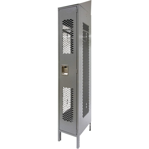 Vented Lockers, 12" x 18" x 88", Steel, Grey, Knocked Down, Perforated NRZ Safety Inc.