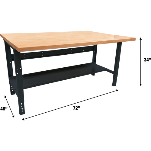 Industrial Modular Workbench, 1000 lbs. Cap., 72" W x 48" D NRZ Safety Inc.