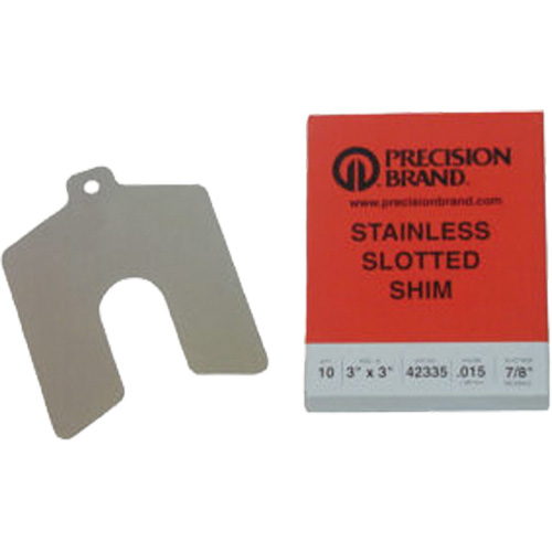Slotted Shim Assortments, 2" L x 0.001"- 0.125" Thickness, 2" W, Stainless Steel NRZ Safety Inc.