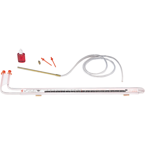 Manom&egrave;tres inclin&eacute;s &agrave; deux gammes &agrave; tube en U, Colonne remplie de liquide, 0 - 16,00 po en c.e. NRZ Safety Inc.