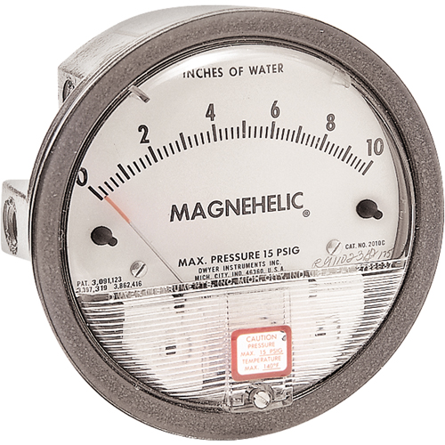 Magnehelic&reg; Gauges, Analogue, 5 - 0 - 5 in. w.c. NRZ Safety Inc.