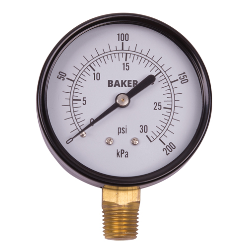 Manom&egrave;tres,  2-1/2", 0 - 30 psi, Fixation inf&eacute;rieure, Analogique NRZ Safety Inc.