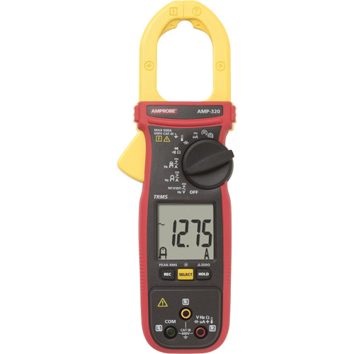 Multim&egrave;tre &agrave; pince TRMS pour entretien de moteur AMP-320, Tension c.a./c.c., Courant c.a./c.c. NRZ Safety Inc.