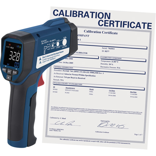 Professional Infrared Thermometer with ISO Certificate, -26 - 1472° F ( -32 - 800° C ), 30:1, Adjustable Emmissivity NRZ Safety Inc.
