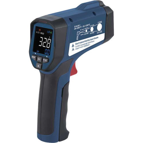 Infrared Thermometer, -26°- 2282° F ( -32° - 1250° C ), 50:1, Adjustable Emmissivity NRZ Safety Inc.