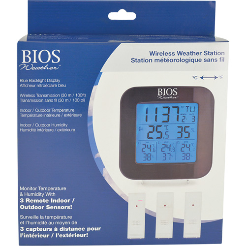 Wireless Weather Station with 3 Sensors, Non-Contact, Digital, 40-158°F (-40-70°C) NRZ Safety Inc.