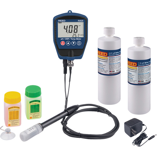 Trousse pH/mV-m&egrave;tre avec solution tampon et adaptateur d'alimentation NRZ Safety Inc.
