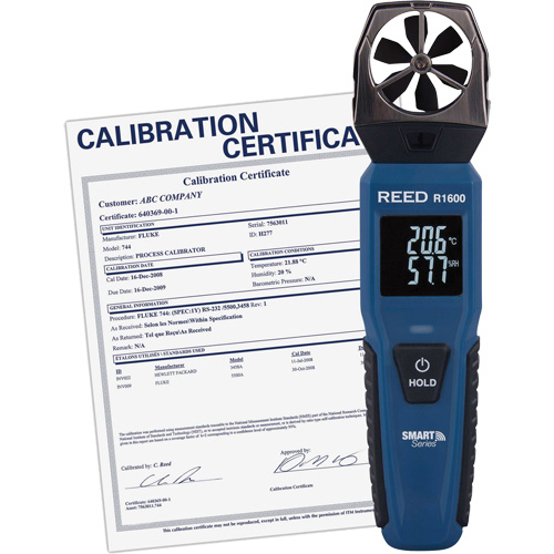 An&eacute;mom&egrave;tre &agrave; h&eacute;lices Bluetooth Smart avec certificat ISO, Enregistrement des donn&eacute;es, Gamme de v&eacute;locit&eacute; d'air de 0,6 - 25 m/sec/118 - 4921 pi/min/2,1 - 90 km/h/1,3 - 55,9 mi/h NRZ Safety Inc.