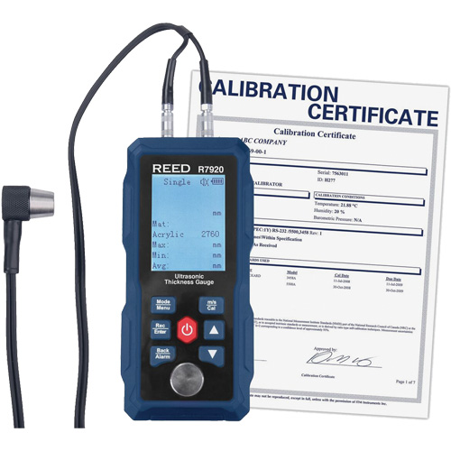 Jauge d'&eacute;paisseur avec certificat d'&eacute;talonnage, Affichage Num&eacute;rique, Ultrason, gamme de 0,04" - 11,8" (1 mm - 300 mm) NRZ Safety Inc.